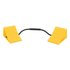 44470 by CAMCO - Wheel Chock, Double, with Rope and Handle, Yellow, Hard Plastic, fits Tires Up To 26 in. Diameter