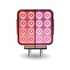 TLED-SDXPINK by TRUX - Dual Revolution, Double Face, Double Post, Square, LED, Amber/Red/Pink (44 Diodes)