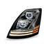 TLED-H45 by TRUX - Incandescent Headlight, Assembly, LH, with LED, Runnig Light/Turn Signal, Chrome, for Volvo VNL