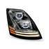 TLED-H46 by TRUX - Incandescent Headlight, Assembly, RH, with LED, Runnig Light/Turn Signal, Chrome, for Volvo VNL