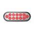TLED-O12CR by TRUX - Stop, Turn & Tail Light, Oval, Clear, Red, LED (12 Diodes)