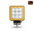 TLED-U118 by TRUX - Work Light, Next Generation, Universal, White, Square, with 360° Side Diodes & Amber Strobe (33 Diodes), 4000 Lumens