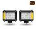 TLED-U106 by TRUX - Work Light, Cube, with Amber Side Strobe, 19 Diodes, Pair, 3600 Lumens