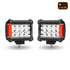 TLED-U107 by TRUX - Work Light, Cube, with Red Side Strobe, 19 Diodes, Pair, 3600 Lumens