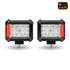 TLED-U107 by TRUX - Work Light, Cube, with Red Side Strobe, 19 Diodes, Pair, 3600 Lumens