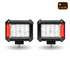 TLED-U107 by TRUX - Work Light, Cube, with Red Side Strobe, 19 Diodes, Pair, 3600 Lumens