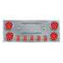 TU-9002L by TRUX - Center Panel, Rear, Stainless Steel, with 4 x 4" & 5 x 2" & 2 License LEDs
