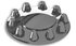 15000 by AMERICAN CHROME - ABS Front Cover Kit - Removable Cap, 10 Lug, 1.5 in., Push on with Flange