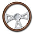 29530-CROSS by ROADMASTER - Steering Wheel 18-inch  Chrome Flame Design, Tilt/Telescopic Column
