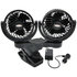 RPSC8572 by ROADPRO - Accessory Cabin Fan - Dual Fan, 12V, with Mounting Clip, Adjustable, 7.5 ft. Cord
