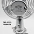 RP-1179 by ROADPRO - Electric Cooling Fan - 12V, Metal, with Dash Mount, Vintage Chrome Look, 2-Speed