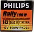 12455RAC1 by PHILLIPS INDUSTRIES - Fog Light Bulb - 12V, 100 Watts, Clear, Halogen, 1 Blade Terminal Type