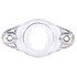 10727 by TRUCK-LITE - 10 Series Round Shape Lights Mounting Bracket - 2" / 2.5" in Diameter Lights, Ribs Back, Clear Polycarbonate, 2 Screw Bracket Mount