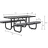 277152BKS by GLOBAL INDUSTRIAL - Picnic Table, 6', Rectangular, with Seat Cushions, Expanded Metal, Black