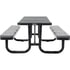 277153BKS by GLOBAL INDUSTRIAL - Picnic Table, 8', Rectangular, with Seat Cushions, Expanded Metal, Black