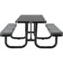 277152BKS by GLOBAL INDUSTRIAL - Picnic Table, 6', Rectangular, with Seat Cushions, Expanded Metal, Black