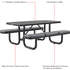 277152BKS by GLOBAL INDUSTRIAL - Picnic Table, 6', Rectangular, with Seat Cushions, Expanded Metal, Black