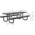 277153BKS by GLOBAL INDUSTRIAL - Picnic Table, 8', Rectangular, with Seat Cushions, Expanded Metal, Black