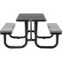 695485BKS by GLOBAL INDUSTRIAL - Picnic Table, 4', Rectangular, with Seat Cushions, Expanded Metal, Black