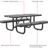 694553BKS by GLOBAL INDUSTRIAL - Picnic Table, 6', Rectangular, with Seat Cushions, Perforated Metal, Black