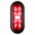 T70RW0A1 by TECNIQ - Brake / Tail / Turn Signal Light - 6" Oval, Red Lens, Grommet Mount, Amp Connector, T70 Series