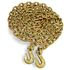 Quality Chain CCG70520 5/16” x 20’ G70 Transport Chain, with 2 Clevis Grab Hooks, Yellow Zinc