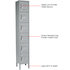 652054GYDL by GLOBAL INDUSTRIAL - Digital Box Locker, 6-Tier, 6-Door, 12"W x 12"D x 12"H, Gray, Assembled