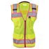 JJ Keller 66196 Safety Vest SAFEGEAR™ Women’s Fit Hi-Vis Lime with Pink Trim Type R Class 2 Safety Vest - XL