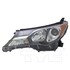 20-9422-00 by TYC - Headlight Assembly - Left, Halogen, Clear/Amber Lens, Complete Assembly, Plastic Housing