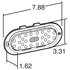 60272Y by PACCAR - Auxiliary Turn Signal Light - 60 Series, Yellow, Oval, LED, 26 Diodes, Gray Flange Mount, Fit N' Forget