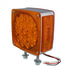 LL021509 by PACCAR - Turn Signal Light - Left, Amber/Red, 4in., LED, Double Face, Square, Clear Diodes