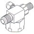 FT0186 by UNIVERSAL AIR CONDITIONER (UAC) - A/C Refrigerant Hose Fitting -- Steel 90Âº Rotalock Compressor Fitting w/ Svc Port