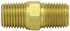 122-B by TECTRAN - Air Brake Pipe Nipple - Brass, 1/4 inches Pipe Thread, Hex