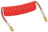 16212R by TECTRAN - Air Brake Hose Assembly - 12 ft., V-Line Aircoil, Red, with Brass Fittings