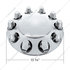 10135 by UNITED PACIFIC - Axle Cover - Dome, Front, Chrome, ABS Plastic, with 33mm Standard Style Push-On Nut Covers