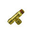 TR38SRT14 by TORQUE PARTS - 3/8 OD Tube x 1/4 OD Tube x 1/4 NPT Male Run Tee Swivel, Push to Connect, Brass Fitting