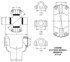 6C-5X by DANA - U-Joint; Greaseable; Conversion U-joint Spicer 1550 Series to Mechanics 6C LWT