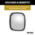 610875 by RETRAC MIRROR - Side View Mirror Head, 8" x 8 1/2", Black, Plastic, Convex, Clamp Mounted