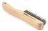 70505 by FORNEY INDUSTRIES INC. - Wire Scratch Brush, Steel, Wood Shoe Handle, 10-1/4" x .014"