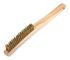 70518 by FORNEY INDUSTRIES INC. - Wire Scratch Brush, Brass with Curved Wood Handle, 13-3/4" x .012"