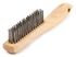 70520 by FORNEY INDUSTRIES INC. - Wire Scratch Brush, Stainless Steel with Wood Shoe Handle, 10-1/4" x .013"