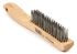 70520 by FORNEY INDUSTRIES INC. - Wire Scratch Brush, Stainless Steel with Wood Shoe Handle, 10-1/4" x .013"