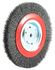 72762 by FORNEY INDUSTRIES INC. - Crimped Wire Bench Wheel Brush, 8" x .014" Wire Wide Face with 1/2" - 5/8" Arbor