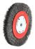 72750 by FORNEY INDUSTRIES INC. - Crimped Wire Bench Wheel Brush, 6" x .014" Wire Narrow Face with 1/2" - 5/8" Arbor