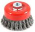 72753 by FORNEY INDUSTRIES INC. - Cup Brush, Knotted Wire 4" x .020" Wire with 5/8"-11 Arbor