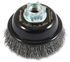 72856 by FORNEY INDUSTRIES INC. - Cup Brush, Crimped Wire, Industrial Pro® 3" x .012" with 5/8"-11 & M14 x 2.0 Arbor