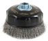 72860 by FORNEY INDUSTRIES INC. - Cup Brush, Crimped Wire, Industrial Pro® 5" x .012" Wire with 5/8"-11 Arbor