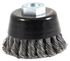 72865 by FORNEY INDUSTRIES INC. - Cup Brush, Twisted/Knotted Wire, Industrial Pro® 3" x .020" Wire with M10 x 1.25/1.50 Arbor