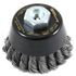 72865 by FORNEY INDUSTRIES INC. - Cup Brush, Twisted/Knotted Wire, Industrial Pro® 3" x .020" Wire with M10 x 1.25/1.50 Arbor