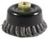 72868 by FORNEY INDUSTRIES INC. - Cup Brush, Twisted/Knotted Wire, Double Row, Industrial Pro® 4" x .020" Wire with 5/8"-11 Arbor